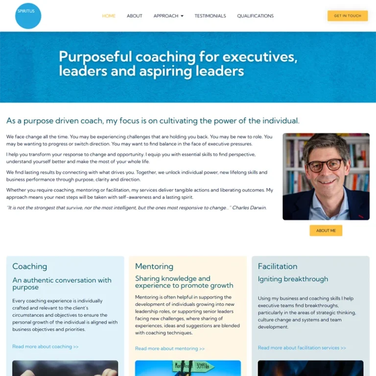 Spiritus executive coaching website